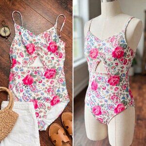 Abercrombie Kids Floral Cut-Out One Piece Swimsuit Girls 15/16